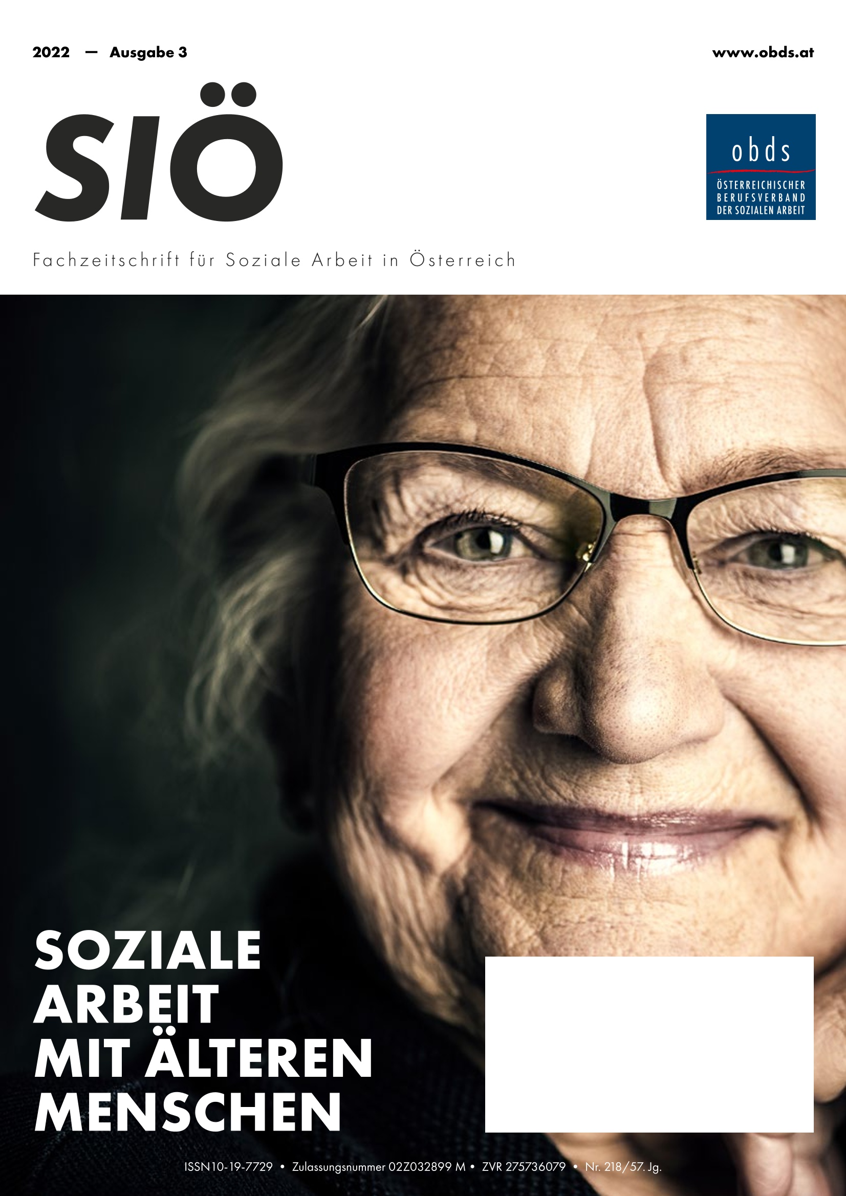 siö_218_3-2022 Deckblatt Soziale Arbeit mit älteren Menschen - SIÖ (3.2022)