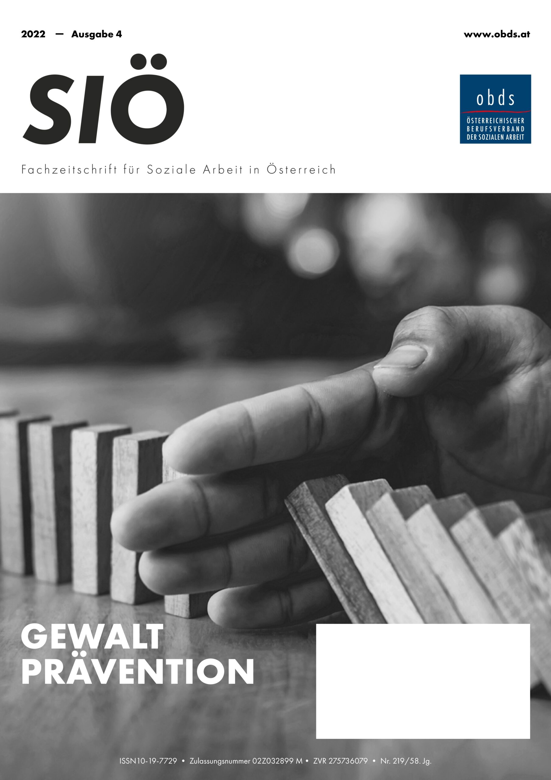 siö_219_4-2022_Deckblatt Gewalt Prävention - SIÖ (4.2022)