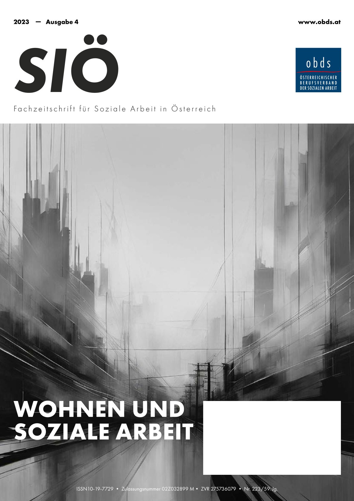 siö_223_4_2023_Deckblatt Wohnen und Soziale Arbeit - SIÖ (4.2023)