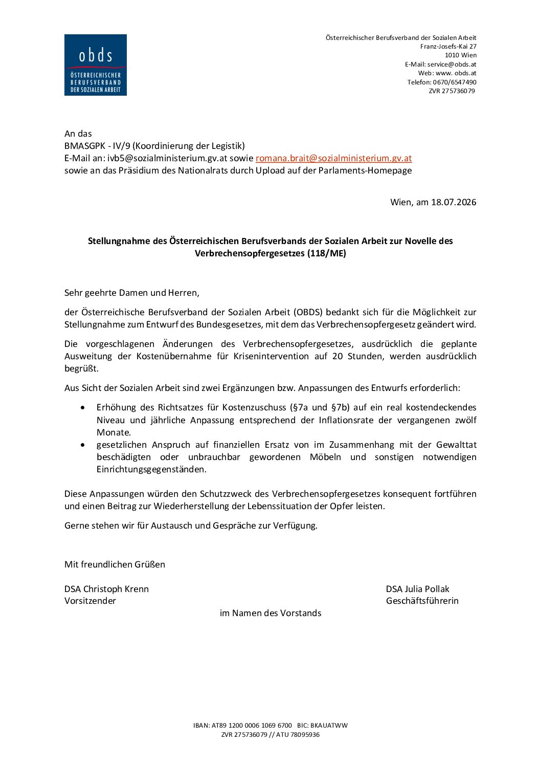 Stellungnahme Novellierung Verbrechensopfergesetz pdf