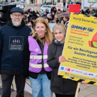 WSWD 2026 Kundgebung - Sandra Steiner als Vertreterin des Österreichischen Gewerkschaftsbunds @Paul Feuersänger