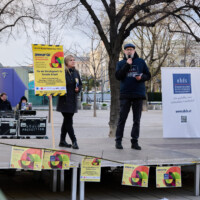 WSWD 2026 Kundgebung - Marianne Binder und Christoph Krenn als Vorstandsmitglieder des obds @Paul Feuersänger